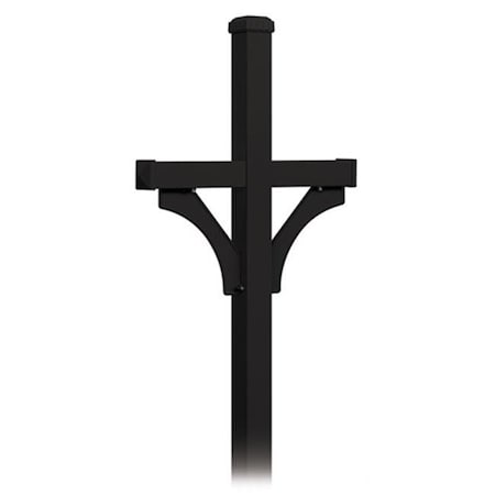 Salsbury Industries Salsbury 4372BLK Deluxe Post-2 Sided-In-Ground Mounted For Roadside Mailbox-Black 4372BLK
